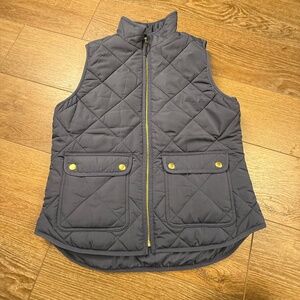 J. Crew Factory Women's Quilted Vest, Navy Blue/Gold NWT Size S Fall/Winter